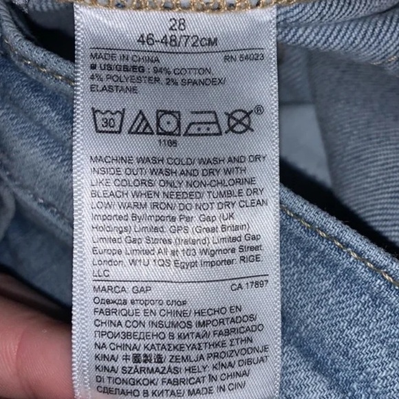 GAP true skinny raw hem distressed jeans sz 28 - Picture 5 of 12